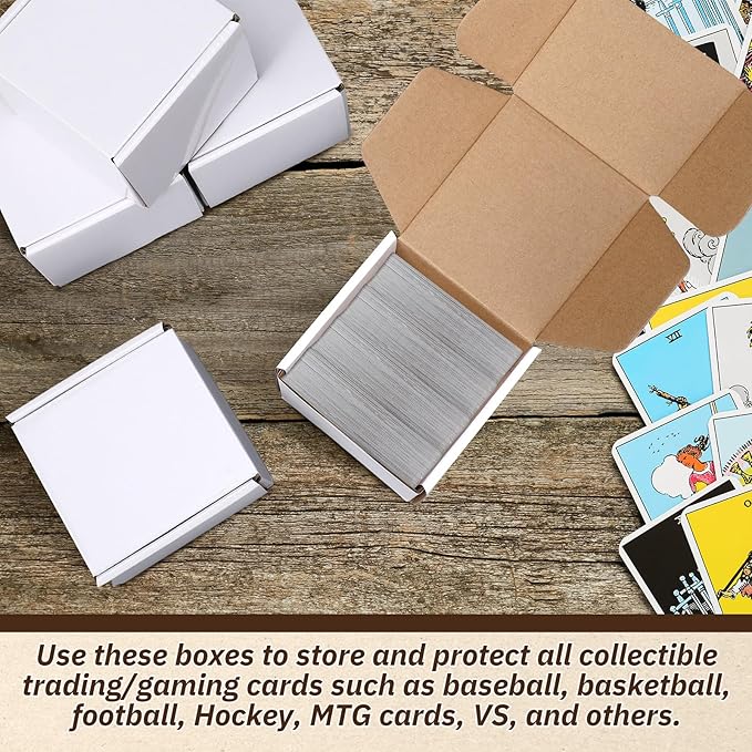 Eaasty 10 Pack Gaming Card Storage Box White Corrugated Cardboard Box Craft Gifts for Gaming Accessories Business Literature Mailing Packaging - Image 5