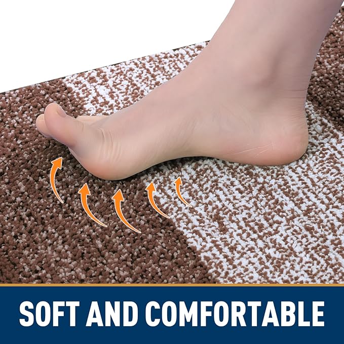 Smiry Dog Door Mat for Muddy Paws, Absorbs Moisture and Dirt, Low-Profile Entryway Mat with Non-Slip Backing, Entry Indoor Outdoor Doormat for Inside Floor (47x24 Inches, Brown, Striped) - Image 5