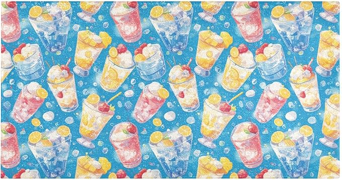 Summer Drink Cool Ice Blue Decorative mats for Bathroom Non Slip Anti-Mold Rug for Bathroom for Living Room Accessories 39x20in alfombra para ba?o by Unknown