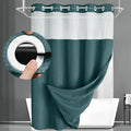 No Hook Shower Curtain and Liner Set,Seaweed Green Hotel Waffle Shower Curtain with Liner 75" L x 72" W by Unknown