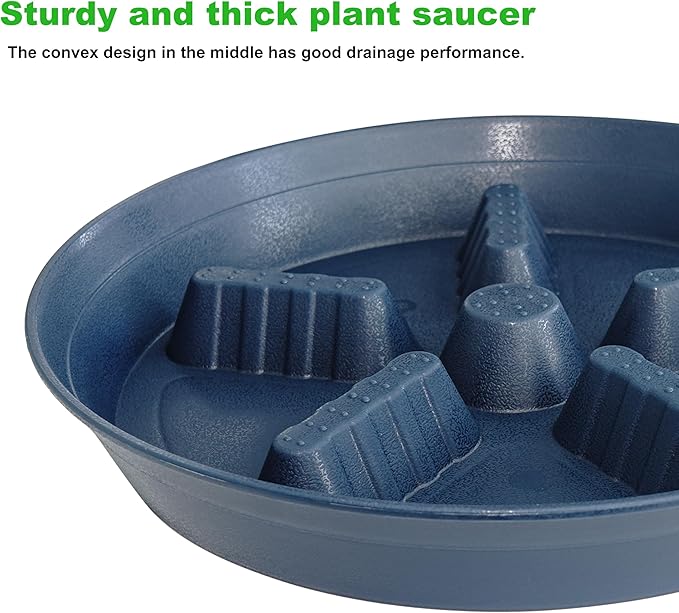 4 Pack Plant Saucer 14 inch, Plastic Plant Saucers for Indoors, Raised Middle Plant Trays for Pots, Water Tray for Plants, Plant Stand Water Catcher Tray, Pot Saucers for Plants - Image 4