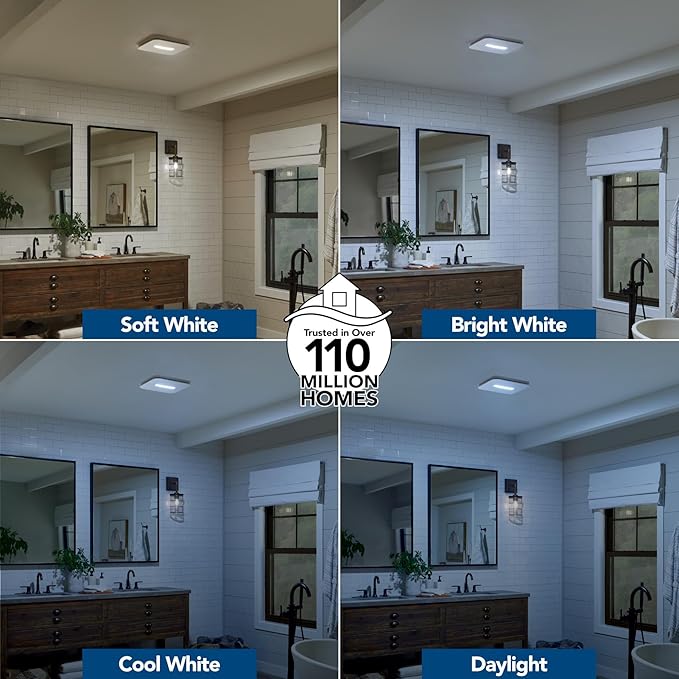 Broan-NuTone Bathroom Exhaust Fan – Retrofit Design Replaces Existing Fan Without Attic Access, Quiet 1.0 Sones, 110 CFM, Powerful Ventilation with 4 Selectable CCT Light Settings for a Modern Look - Image 4