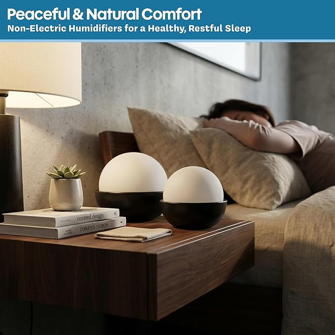 Humidifiers, Set of 2 Stone Decorative Ceramic Natural Water Humidifier, Non-Electric Battery Free for Bedrooms, Great for Babies by Bluestone - Image 4