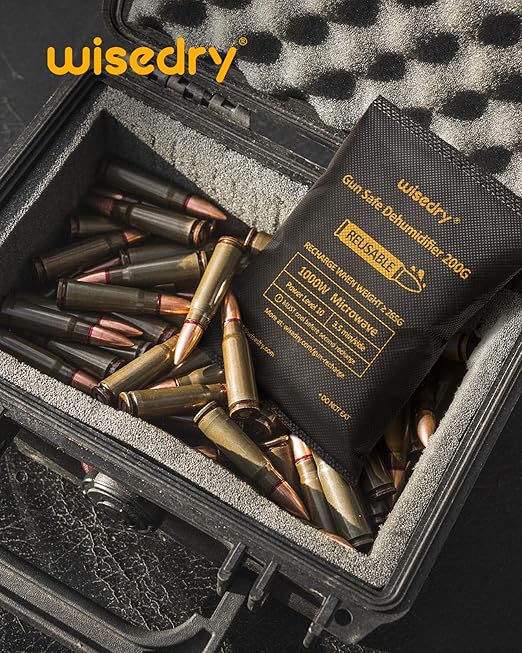 wisedry 200 Grams x 2 Packs Gun Safe Dehumidifier, Reusable Moisture Absorber for Gun Safes, Rechargeable Gun Safe Silica Gel Desiccant - Image 2