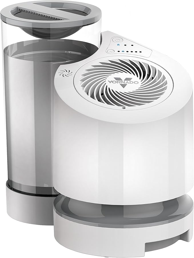 Vornado EVDC300 Energy Smart Evaporative Humidifier with Automatic Shut-off, 1 Gallon Capacity, LED Display & EV100 Evaporative Whole Room Humidifier with SimpleTank, 1 Gallon Capacity, White - Image 5