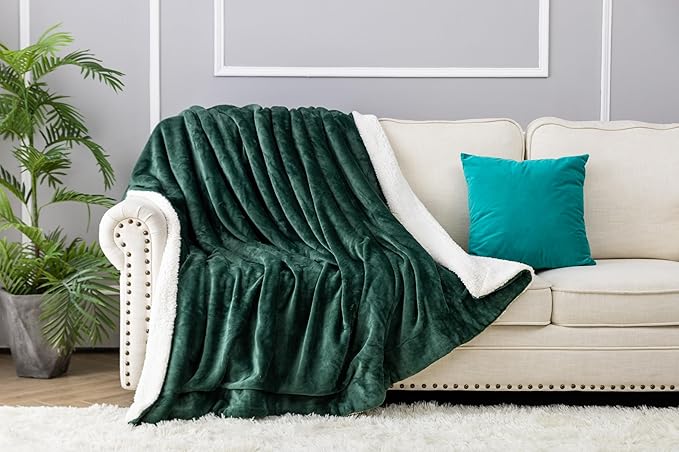 Waterproof King Size Blankets for Bed Spill-Proof, Water Proof & Mess-Free Cozy Flannel Splash Blanket Reversible Mattress or Furniture Protector for Queen, King Beds(Emerald Green) - Image 7