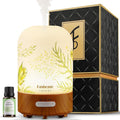 Essential Oil Diffuser Hand Blown Glass, 100ml Small Aromatherapy Diffuser, Auto Shut-Off Function, Ultrasonic Diffusers for Essential Oils, Cool Mist Humidifier with Warm White Lights (Jasmine) by Fashome