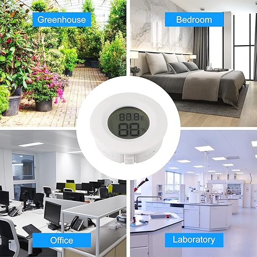 4pcs Mini Hygrometer Thermometer Digital LCD Monitor Indoor/Outdoor Humidity Meter Gauge Temperature for Humidifiers Dehumidifiers Greenhouse Reptile Plant Humidor Fahrenheit(℉) or Celsius(℃) (White) - Image 4