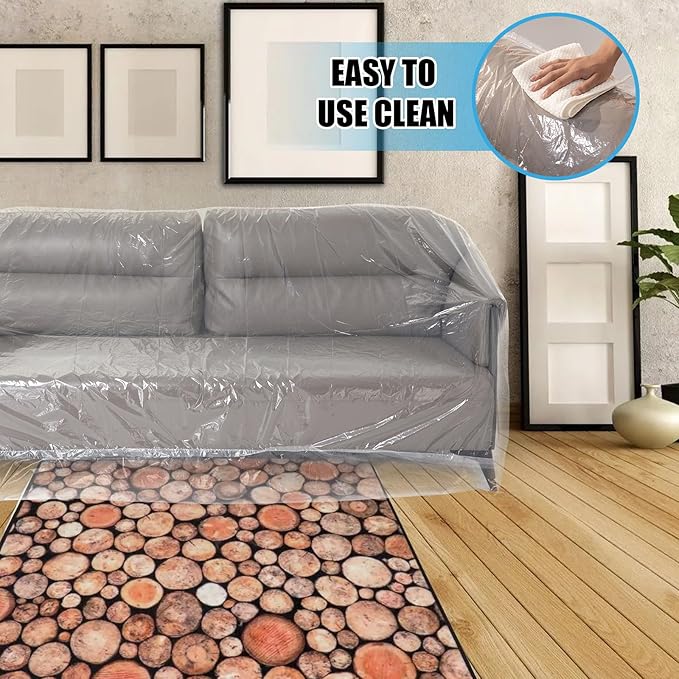 Plastic Couch Cover,Clear Sofa Cover,Waterproof Furniture Covers for Moving and Storage,Couch Cover Moving Bags for Sofa,Plastic Sofa Bag Furniture Protectors,Sofa Slipover,Recliner Cover - Image 5