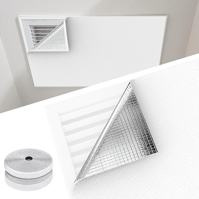 Insulation Cover for Vents, Foam Thermal Insulation with Veclro Strips, 3-Layer Whole House Fan Cover for Ceiling, Attic, RV, Garage, Reflective, Thermal Foam Cover by Chiligent