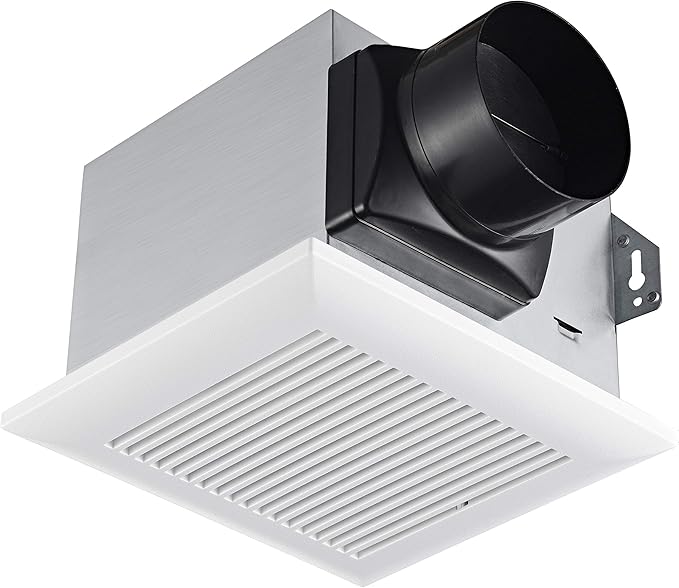 Tech Drive Very Quiet 80 CFM, 1.5 Sone No Attic access Needed Installation Bathroom Ventilation and Exhaust Fan with Humidity sensor by TechDrive