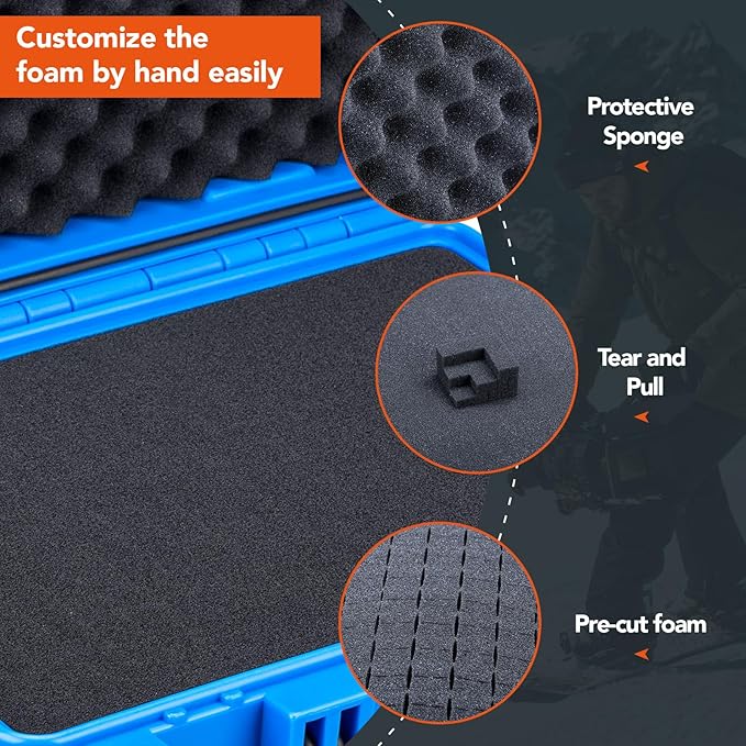 Lykus HC-3010 Waterproof Hard Case with Customizable Foam Insert, Interior Size 11.81x7.87x4.72 in, Suitable for Pistol, Camera, Lens, Drone, Mic, Flashlight, Electronics, Tools, and More - Image 2