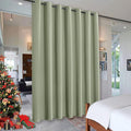 RYB HOME Privacy Curtain for Sliding Glass Door, Light Block Noise Reduce Insulated Curtain Screen Ceiling to Floor for Locker Room Basement Bedroom Closet, 100 inch Wide x 84 inch Long, Sage Green by RYBHOME