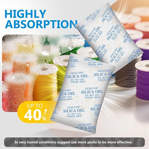 Silica Gel Packets – 50 Gram 35 Packs Desiccant Packs, Moisture Absorbers for Food Storage with Color Indicating, Food Grade Silica Packets for Foods, Seeds, 3D Filaments, Electronics, Safes - Image 2