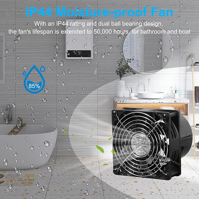 4.72" High-Speed Axial Exhaust Duct Fan with 4" Flange Adapter Stepless Speed Controller – 38mm Thick for 3D Printer Enclosure Laser Engraver Soldering Fume Extractor and Grow Tent Ventilation - Image 3