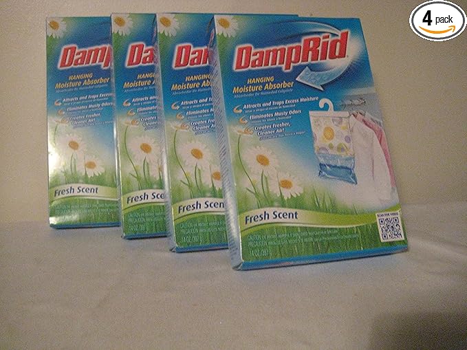 Damp Rid Hanging Moisture Absorber Fresh Scent Bag, 14 Ounce (Pack of 4) by DampRid