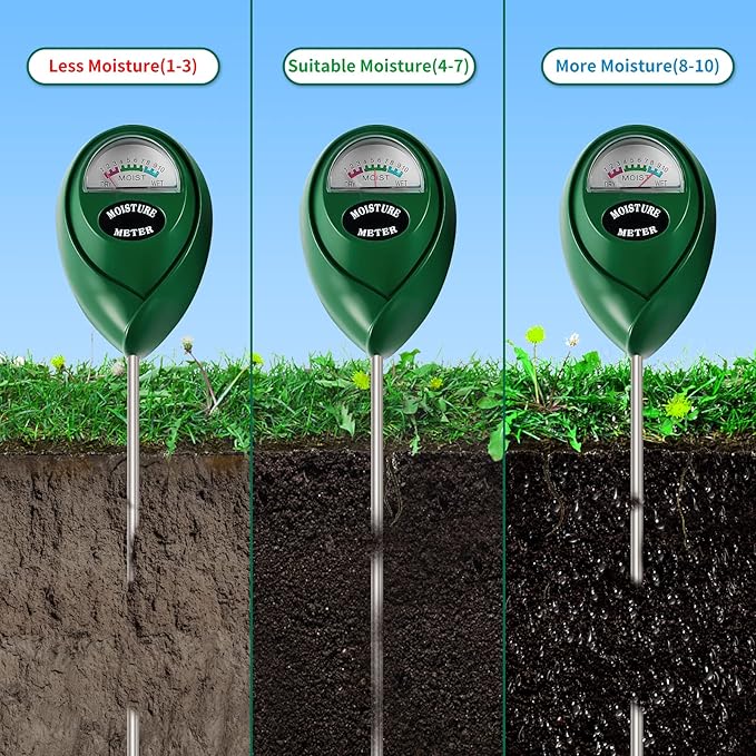 SZHLUX Moisture Meter Water Monitor Soil Hygrometer Sensor Care, Lawn, Farm, Indoor & Outdoor. (Plant Gifts for Gardeners), 10.23inch, Green - Image 2