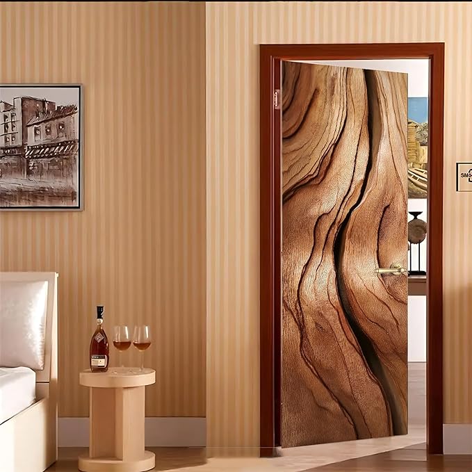 3D Door Decals Stickers, Peel Stick Wall Murals Vinyl Wallpaper Self-Adhesive Mural Door Covers Decorative for Furniture Home Decor Wrinkle-Resistant Waterproof - Image 7