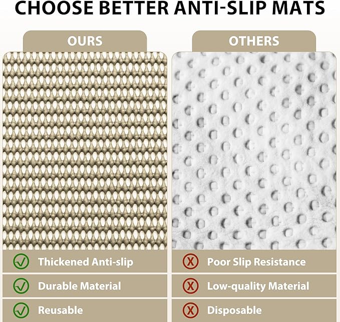 Shelf Liners for Cabinets-Drawer Liner Cabinet Liners for Shelves Kitchen,Non-Adhesive,Non-Slip,Dark Beige,12 x 48 inch - Image 6