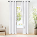 NICETOWN 100% Blackout Window Curtain Panels 84" Length, Set of 2, Snow White, 34 inches Wide, Thermal Insulated Drapes for Kitchen by NICETOWN