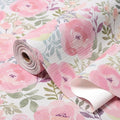 Peach Peony Shelf and Drawer Liner 12IN x 20FT,Non-Adhesive and Strong Non-Slip Floral Cabinet Drawer Liners for Kitchen Shelf, Waterproof Cupboard Liners,Easy to Clean by Amiitay