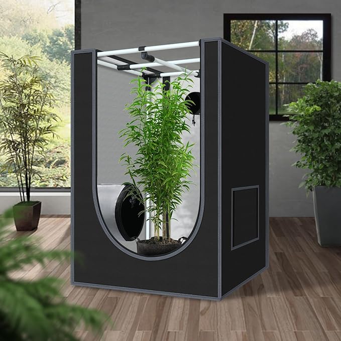Grow Tent, 18"x18"x32"Grow Tent, Indoor Growing Tent with Observation Windows, Lightproof Tent with Floor Tray, Mylar Hydroponic Tent - Image 2
