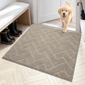 PURRUGS Dirt Trapping Door Mat 36" x 36", Non-Slip Machine Washable Entry Rug, Dog Doormat, Indoor Front Door Mat, Super Absorbent Entryway Rug for Muddy Shoes & Paws, Taupe by PURRUGS
