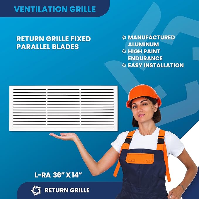 36x14 Inch (Duct Opening) Air Return Vent Cover Decorative – Premium Aluminum AC Vent Cover for Ceiling & Wall, Rustproof Grille, Ideal for Home HVAC Grille, Durable & Easy to Install by ACLAMINAIRE - Image 3