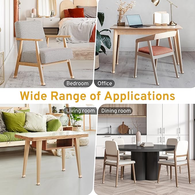 24PCS Rectangular Chair Leg Floor Protectors, Furniture Sliders, Non-Slip Felt Furniture Pads for Hardwood Floors, Silicone Cap Covers to Protect Floors,(Fit L :1.34-1.57", W: 0.87-1.18") - Image 7