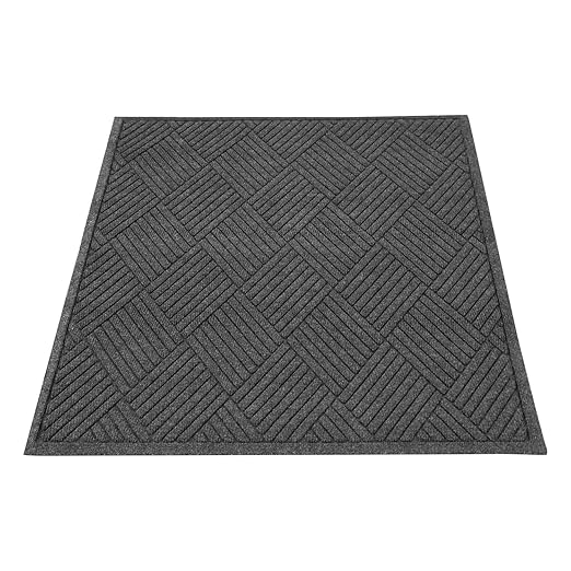 Guardian EcoGuard Diamond Indoor Wiper Floor Mat, Recycled Plactic and Rubber, 3'x4', Charcoal Black - Image 4