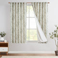 jinchan Linen Blend Floral Curtains for Living Room 63 Inches Extra Long Farmhouse Printed Curtain Back Tab Green Peony Flower Patterned Drapes Bedroom Window Curtains Set 2 Panels by JINCHAN