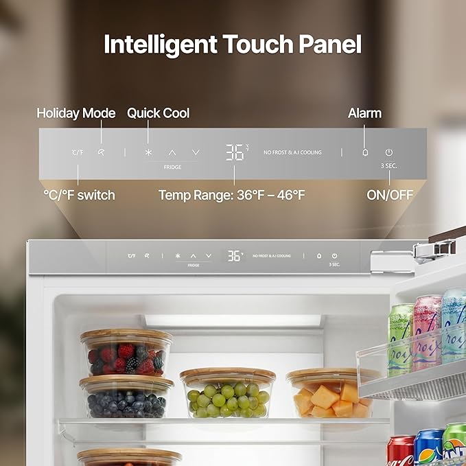 Ca'Lefort Panel Ready Refrigerator Dual Zone, Built-in panel-ready fridge Perfect for modern kitchens, Bottom level with humidity control, 10.9 cu.ft (Panel Not Included) - Image 4