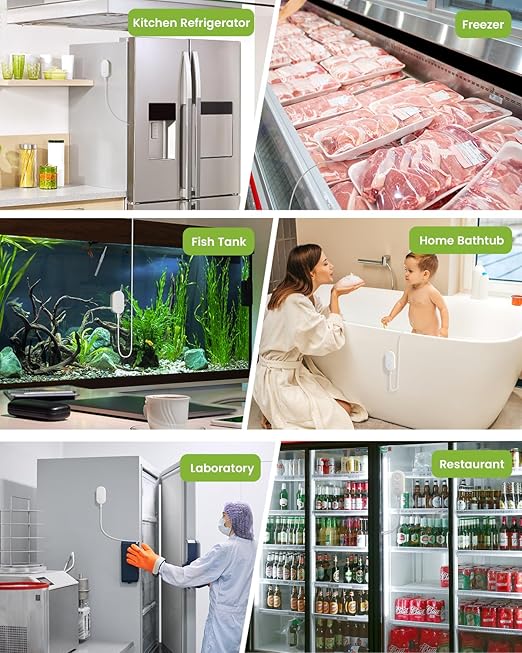 MOCREO WiFi Freezer Thermometer Alarm with Digital Monitor Hub, App and Email Alerts, 2-Year Data Export, No Subscription Fee, 2 Remote Temperature Sensors for Home Refrigerator, Fridge, Freezer - Image 8