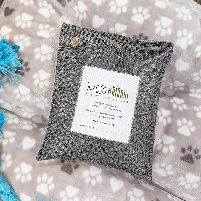 Moso Natural Air Purifying Bag 500g (2 Pack) Premium Bamboo Charcoal Odor Absorber for Home, Bedroom, Kitchen, Basement | Unscented Pet Odor Eliminator | Large Charcoal Deodorizer Bag Covers 250sqft - Image 10