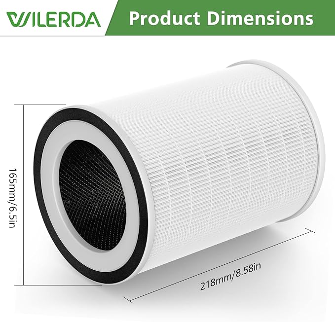 2 Pack HEPA KILO Filter Compatible with Afloia KILO, KILOPLUS, KILOPRO, MIRO,MIRO PRO and MORENTO MR-Kilo, Kalo Air Purifier, 360° 3-Stage Filtration for Odor,Smoke,Dust,Pollen,Pets - Image 4