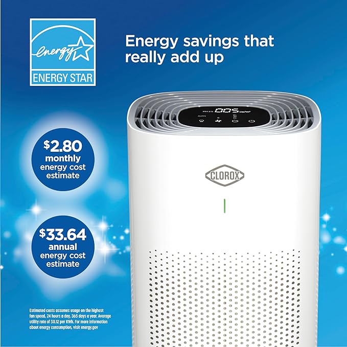 Clorox HEPA Air Purifiers for Home, True HEPA Filter, XL Rooms Up to 2,200 Sq Ft, Removes 99.9% of Mold, Viruses, Wildfire Smoke, Allergens, Pet Allergies, Dust, AUTO Mode, Whisper Quiet - Image 11