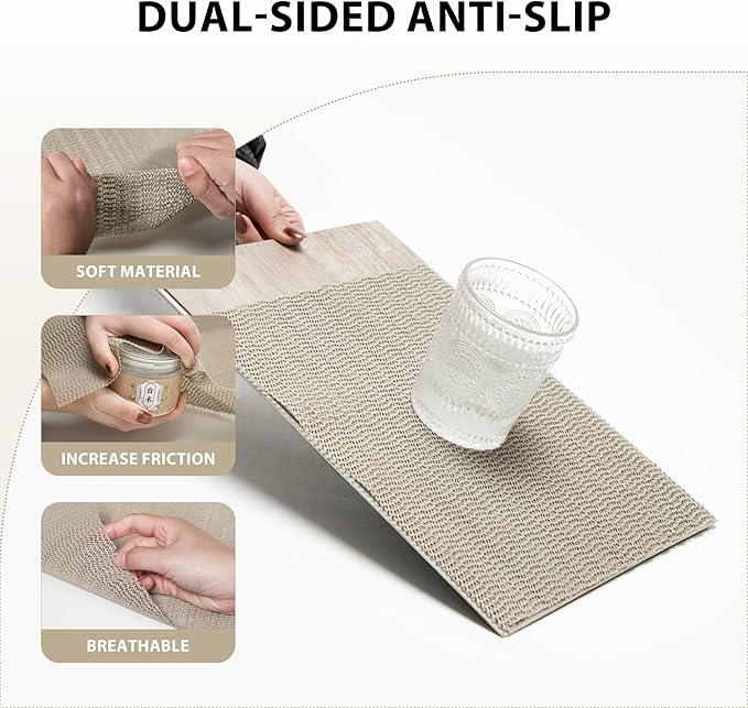 Shelf Liners for Cabinets-Drawer Liner Cabinet Liners for Shelves Kitchen,Non-Adhesive,Non-Slip,Beige,12 x 60 inch - Image 3