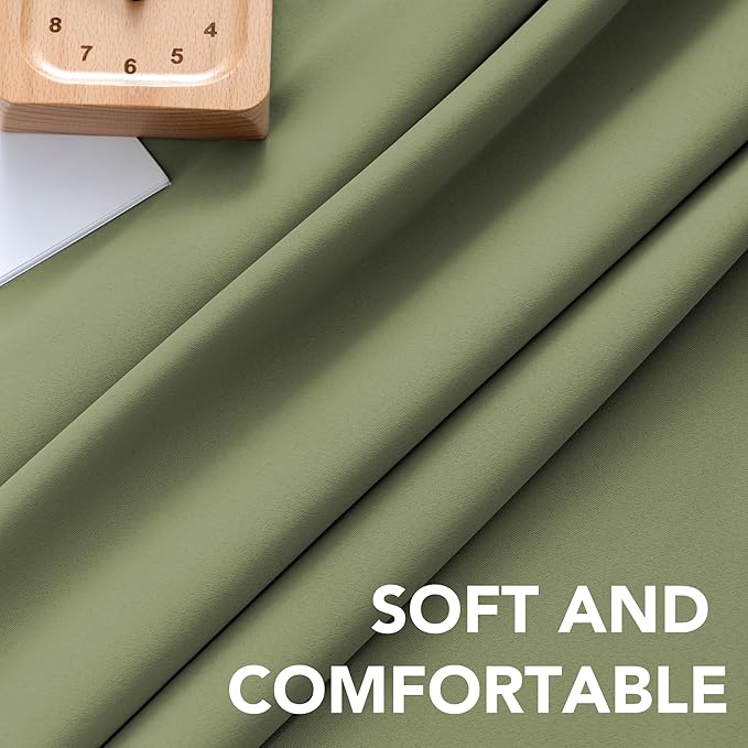 H.VERSAILTEX Blackout Curtains for Living Room Thermal Insulated Window Treatment Panels Room Darkening Blackout Drapes Back Tab/Rod Pocket Bedroom Draperies, 52 x 84 Inch, Sage, 2 Panels - Image 5