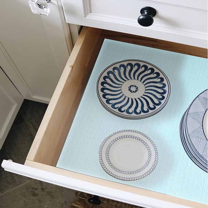 Shelf Liners for Kitchen Cabinets 24 Inch Wide X 20 Ft Non Adhesive Cabinet Drawer Liner Non Slip Water Oil-Proof Strong Grip Pantry Refrigerator Shelves Bathroom Drawer Mat Cupboard Closet Liner - Image 6