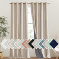NICETOWN Cream 100% Blackout Linen Curtains 102 inch Long Burg for Living Room, 1 Pair, 52" Width Each Panel, Farmhouse Thick Completely Blackout Window Treatment Thermal Insulated Drapes by NICETOWN