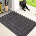 PURRUGS Dirt Trapping Door Mat 24" x 35.5", Non-Slip/Skid Machine Washable Entryway Rug, Dog Doormat, Super Absorbent Welcome Mat for Muddy Wet Shoes and Paws, Grey by PURRUGS
