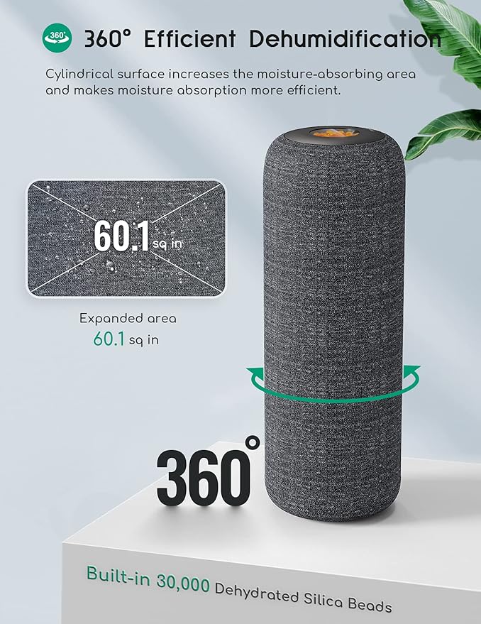 Afloia TOPZ Dehumidifier Replacement Box (No Heating Base), Gun Safe Dehumidifiers Stick, Mini Portable Dehumidifier Cylinder for Small Spaces Closet Cabinet Reptile Car, Dark Grey - Image 5