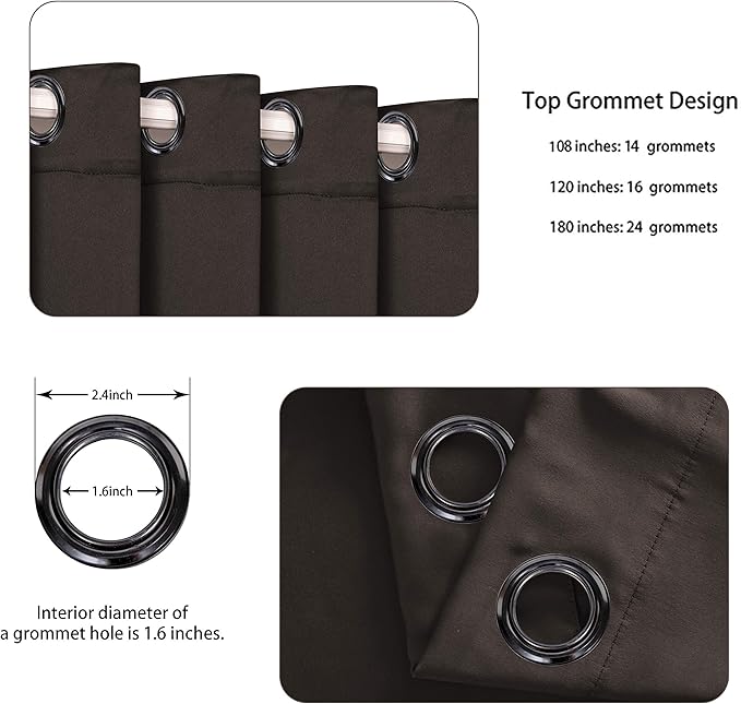 BONZER Extra Wide Room Divider Curtain Screen Partitions Total Privacy Wall Noise Reducing Blackout Curtains for Home Theatre, Storage, 108L x 150W Inch (9L x 12.5W ft), 1 Panel, Chocolate - Image 3