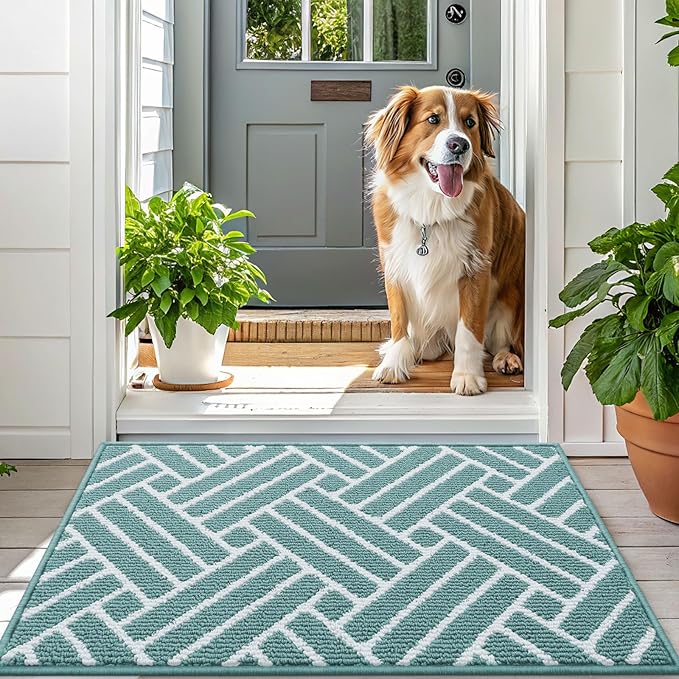 OLANLY Indoor Door Mat, 32x20 Inch, Dirt Resistant and Absorbent, Non-Slip Rubber Backing Floor Mats, Easy Clean Low-Profile Doormat for Entryway, Front Door, and Inside Entrance, Sage Green - Image 6