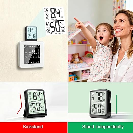 Antonki Room Thermometer, Digital Small Hygrometer Indoor Thermometer Humidity Gauge, Temperature Humidity Meter with Max/Min Record Monitor Sensor for Home, Plants - Battery Included - Image 4