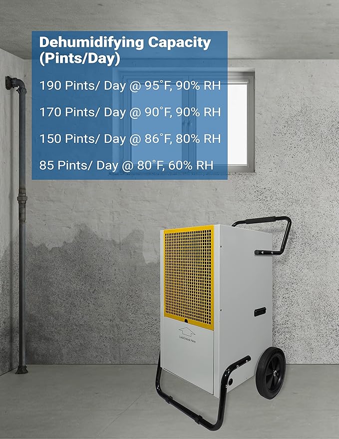 Royal Sovereign 160 Pint Commercial Dehumidifier with Automatic Purge Pump (RDHC-150P) - Image 5