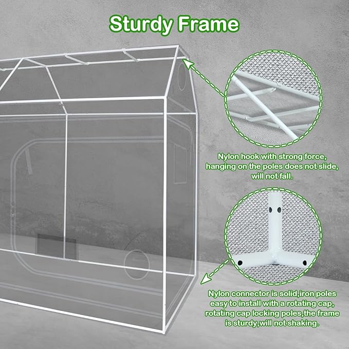Grow Tent Plant Tent 98"x48"x72" Roof Cube Grow Tent for Hydroponics Indoor Plant Growing - Image 7