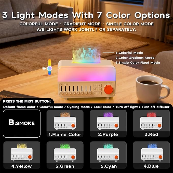 2026 4-in-1 Aroma Essential Oil Diffuser with Bluetooth Speaker Function, Humidifier, 12 Colors Night Light with 8 Nature Sounds, White Noise & Timer for Bedroom, Baby, Adults, and Kids (White) - Image 5