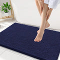 Smiry Luxury Chenille Bathroom Rugs 34x21, Extra Soft and Absorbent Shaggy Bath Mat, Machine Washable, Non-Slip Plush Carpet Runner for Tub, Shower, and Floor, Home Decor Accessories, Navy Blue by Smiry