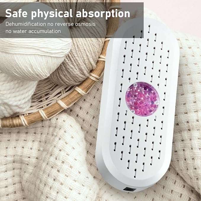 Small Dehumidifier, Portable Mini Humidity Absorbers, ABS 5W 6V Effective White Electric Dehumidifiers for Closet Shoe Cabinet - Image 4